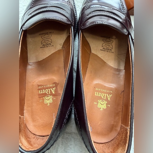 $1,022 Alden Genuine Shell Cordovan Leather Slip On Penny Loafers 10.5 - Picture 13 of 15